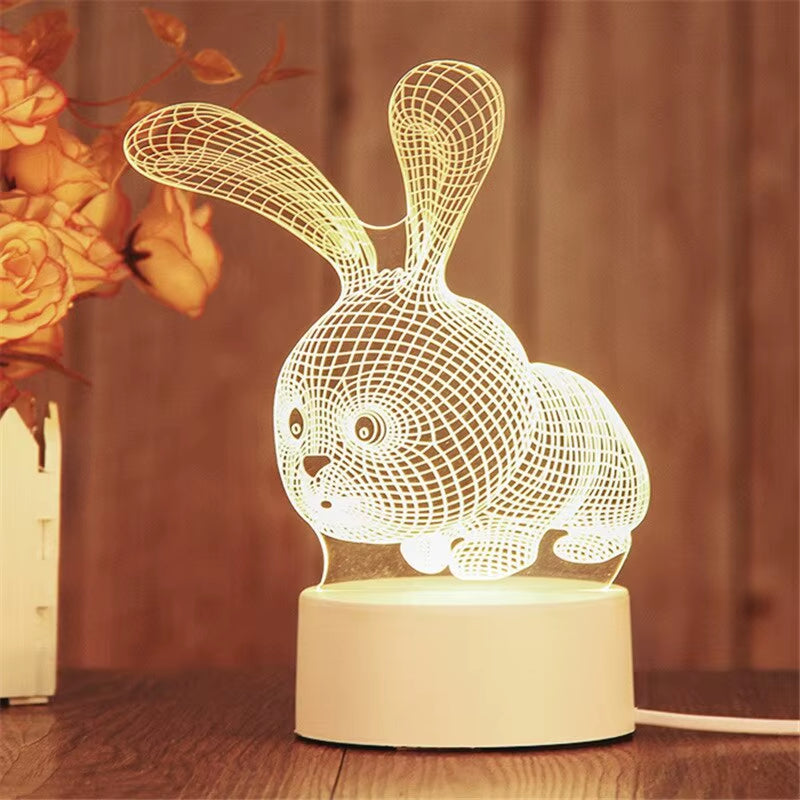 1Pc Night Light Creative Acrylic Bedroom Bedside LED Table Lamp Holiday Event Gift System Gifts
