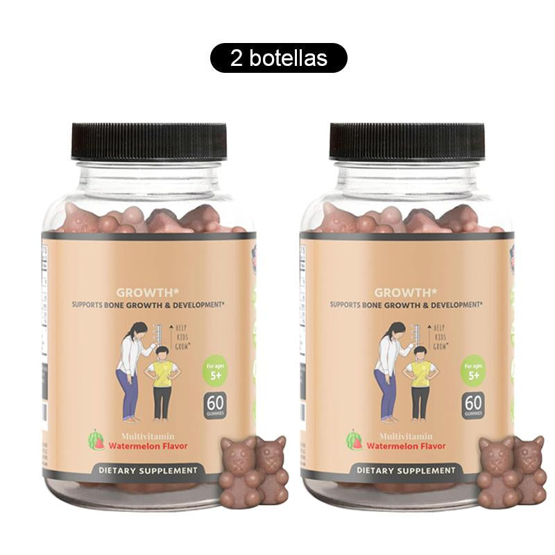 2 Bottles Growth Gummies (Watermelon) Natural Growth & Development Supplement for Kids & Teens - Vitamin D, K, Calcium & Ashwaganda, Bone Strength - Kids Vitamins, Ages 5+