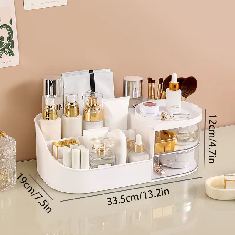 Cosmetic Storage Box with Drawer, Skin Care Product Countertop Storage Box, Lipstick, Brush, Makeup Brush Desktop Organizer