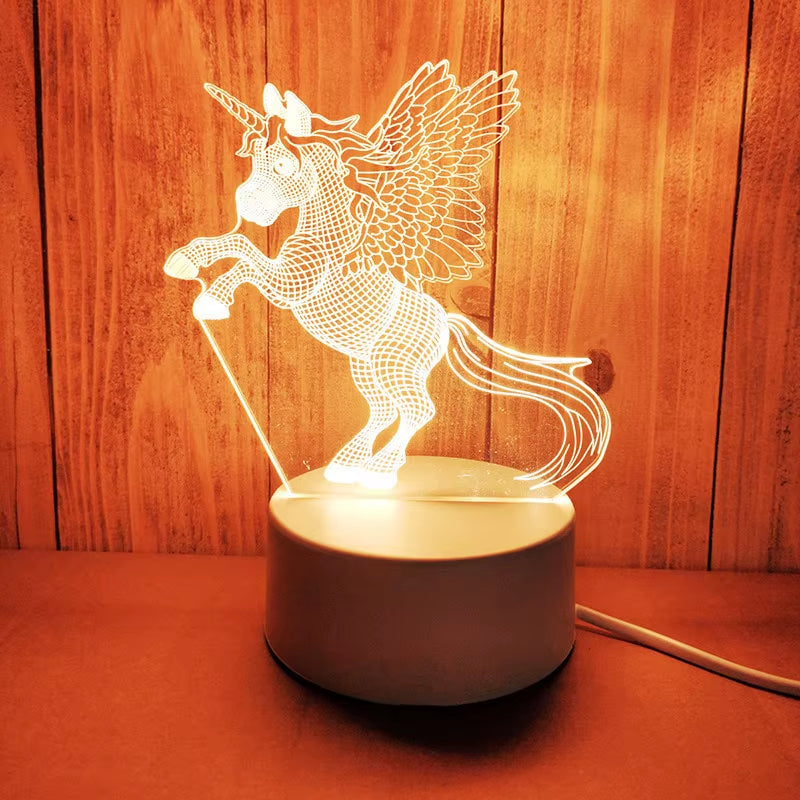 1Pc Night Light Creative Acrylic Bedroom Bedside LED Table Lamp Holiday Event Gift System Gifts