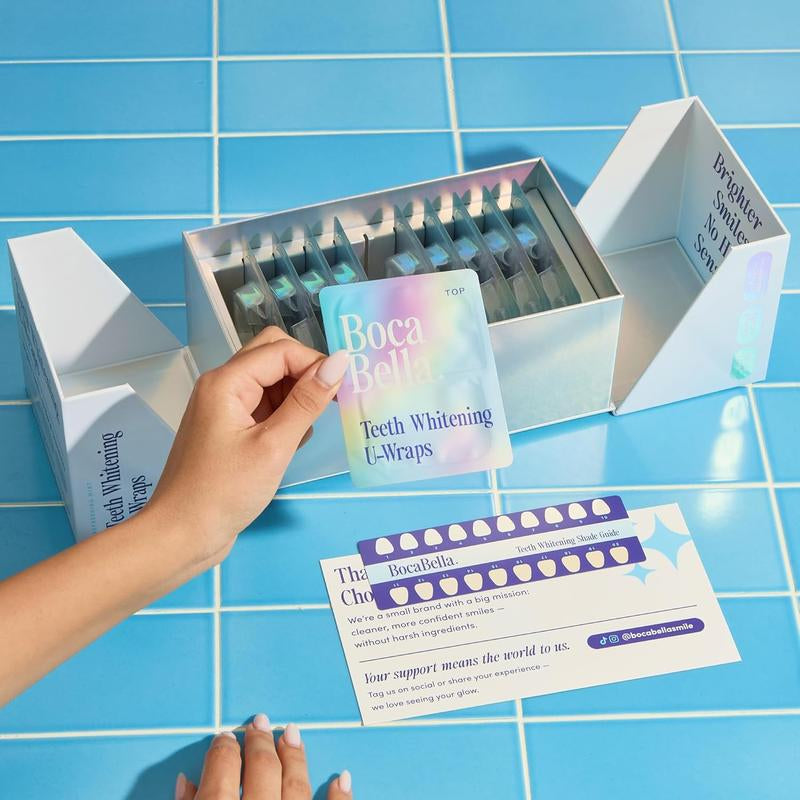 Teeth Whitening U-Wraps – 10 Treatments – 15% Hydrogen Peroxide, Enamel-Safe, No Harsh Sensitivity – Patented Strip Design with Aloe, Calendula & Peppermint – Fast, Even Whitening