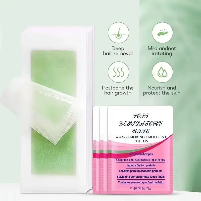 10/20/30/50/100 Pcs Depilatory Wax Strips Hair Removal Wax Paper Cold Wax Strips Paper for Face Neck Arm Leg Body Beauty Tools