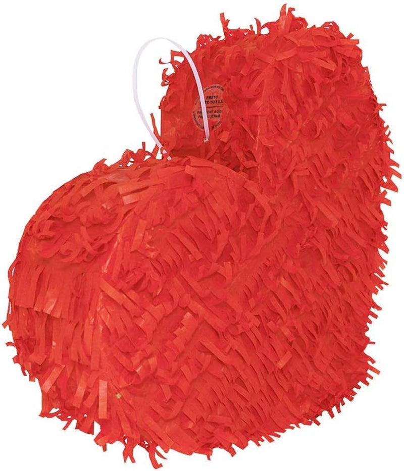 Valentine Heart Shaped Pinata Solid Red Bright Color for Anniversaries Centerpieces Decoration and Photo Prop (Solid Red)