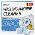 AGICEA 12-Pack Washing Machine Cleaner and Descaler - Deep Cleaning Tablets for HE Front Loader and Top Load Washers, Eco-Friendly Deodorizer for Drum and Laundry Tub Seal, 12-Month Supply with Multifunctional Deodorization