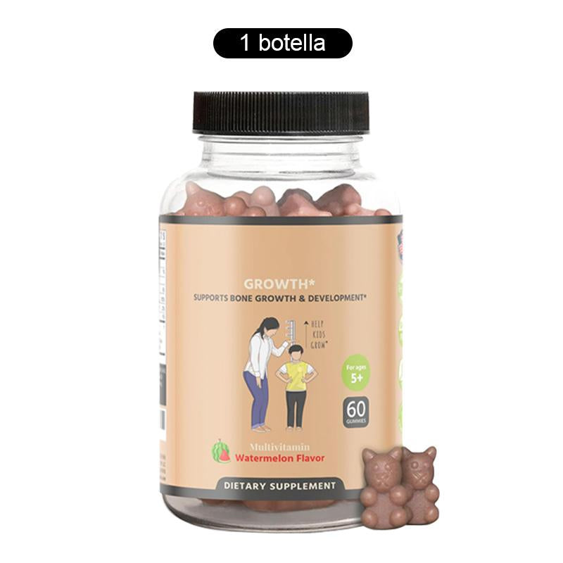 2 Bottles Growth Gummies (Watermelon) Natural Growth & Development Supplement for Kids & Teens - Vitamin D, K, Calcium & Ashwaganda, Bone Strength - Kids Vitamins, Ages 5+