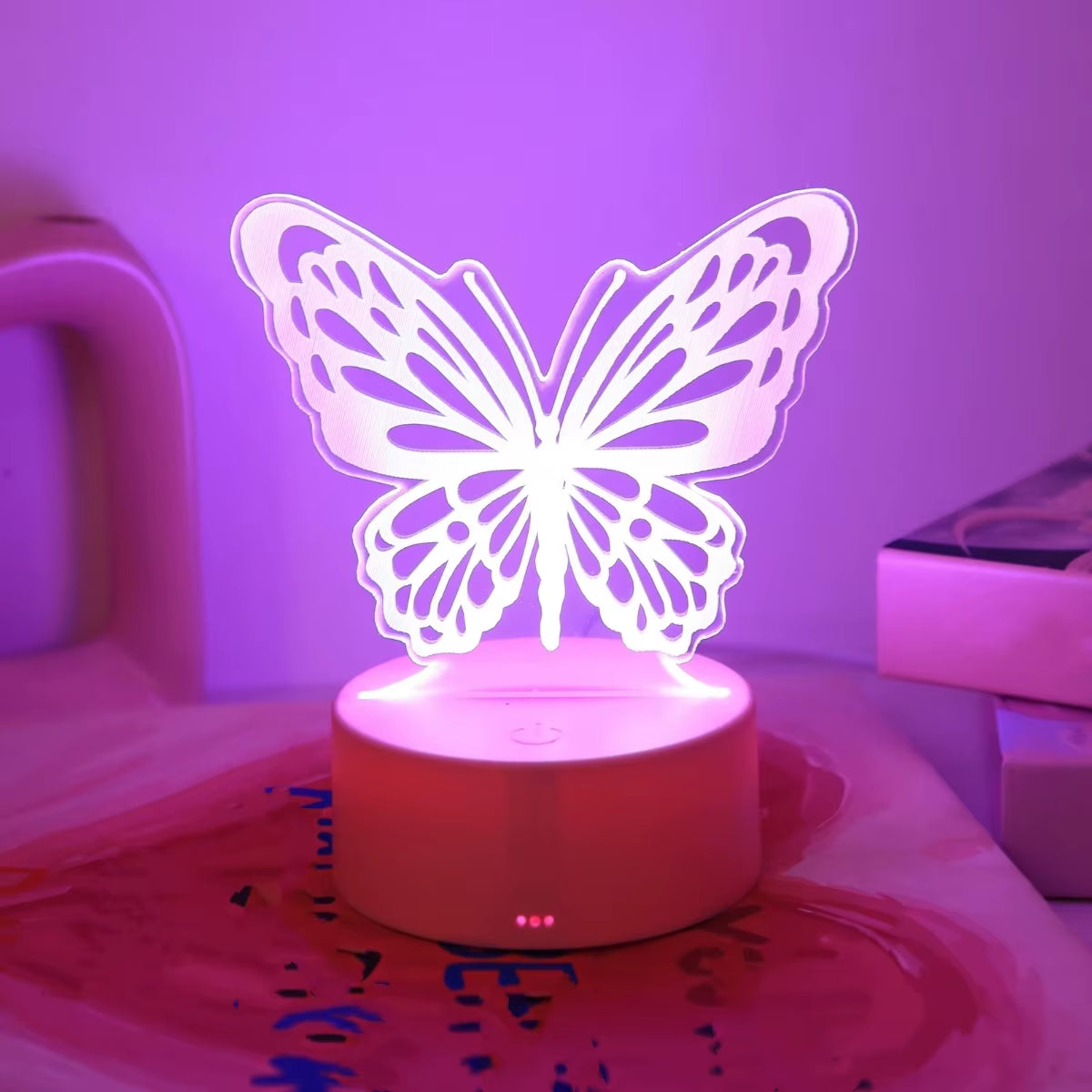 3D Butterfly Creative Night Light USB Home Decoration Table Decoration Living Room Bedroom Decoration Light Birthday Gift