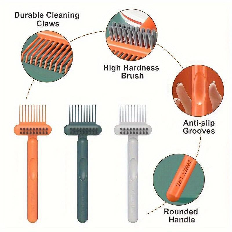 Comb & Hairbrush Cleaner Set 2 Count Dual Tool Mini Rake Bristle Brushes for Hair Dust Build up Removal Portable Reusable Professional Home Use