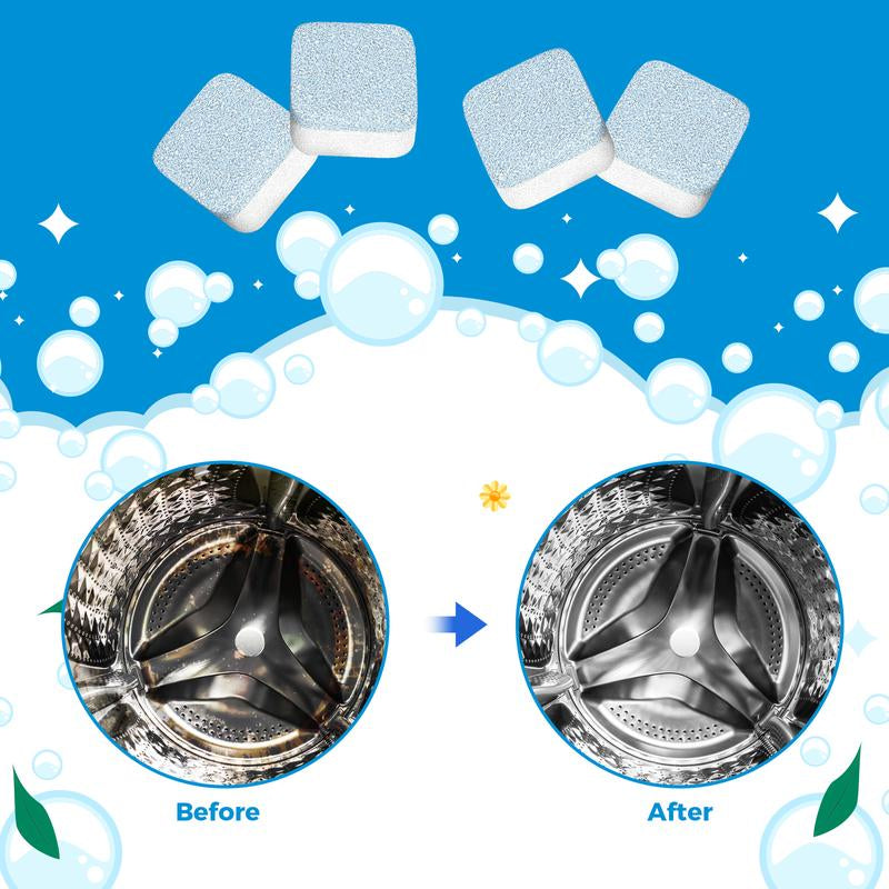 AGICEA 12-Pack Washing Machine Cleaner and Descaler - Deep Cleaning Tablets for HE Front Loader and Top Load Washers, Eco-Friendly Deodorizer for Drum and Laundry Tub Seal, 12-Month Supply with Multifunctional Deodorization