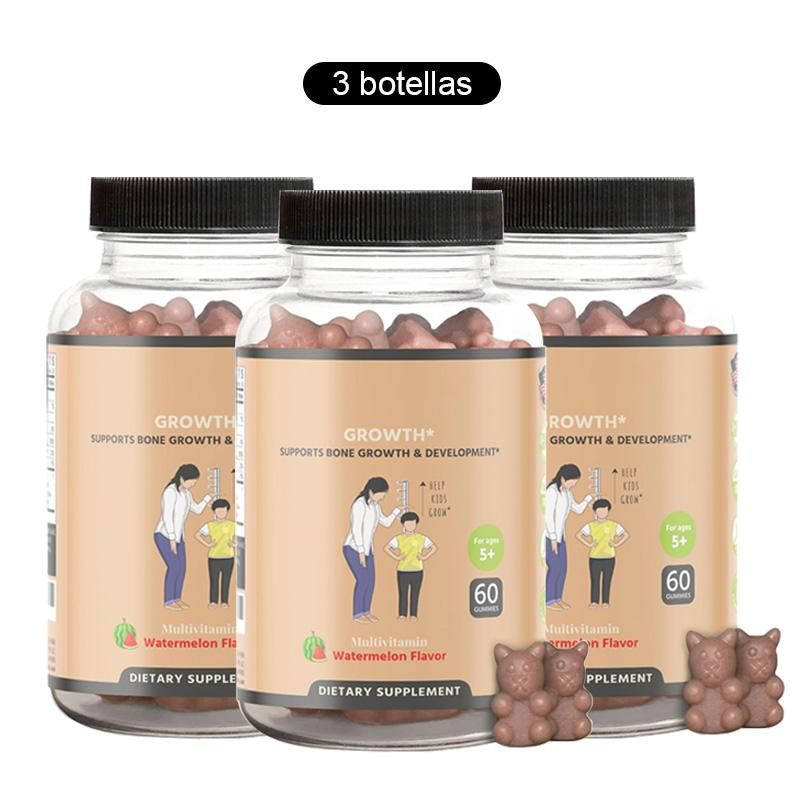 2 Bottles Growth Gummies (Watermelon) Natural Growth & Development Supplement for Kids & Teens - Vitamin D, K, Calcium & Ashwaganda, Bone Strength - Kids Vitamins, Ages 5+