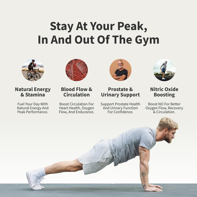 Men's Health Comprehensive Supplement Bundle - Includes Nitric Oxide Booster (60 Capsules) and Prostate Health Support Capsules for Enhanced Blood Circulation and Prostate Wellness