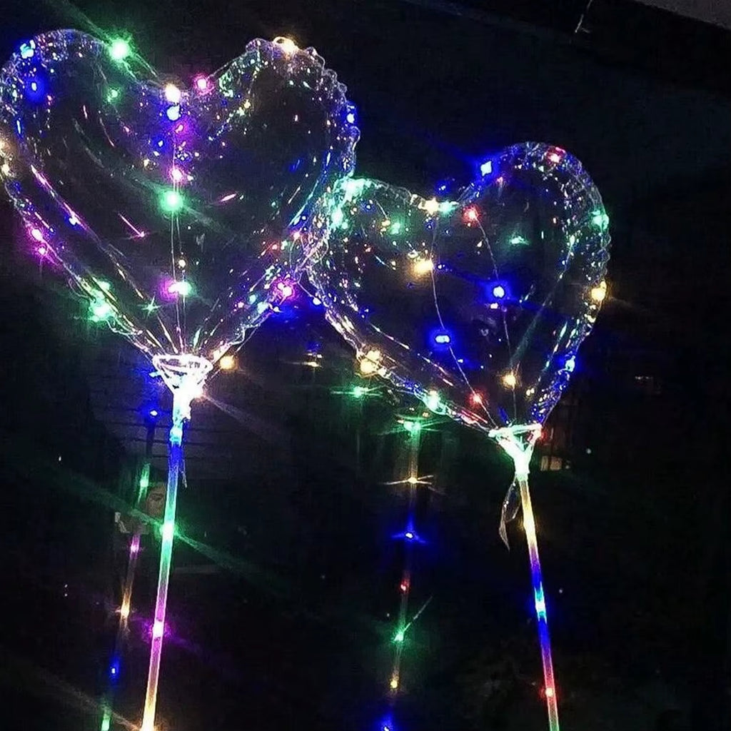 Glowing Heart-Shaped Led Light Wave Balloon (Excluding Inner Electricity) Valentine'S Day Wedding Birthday Party Decoration