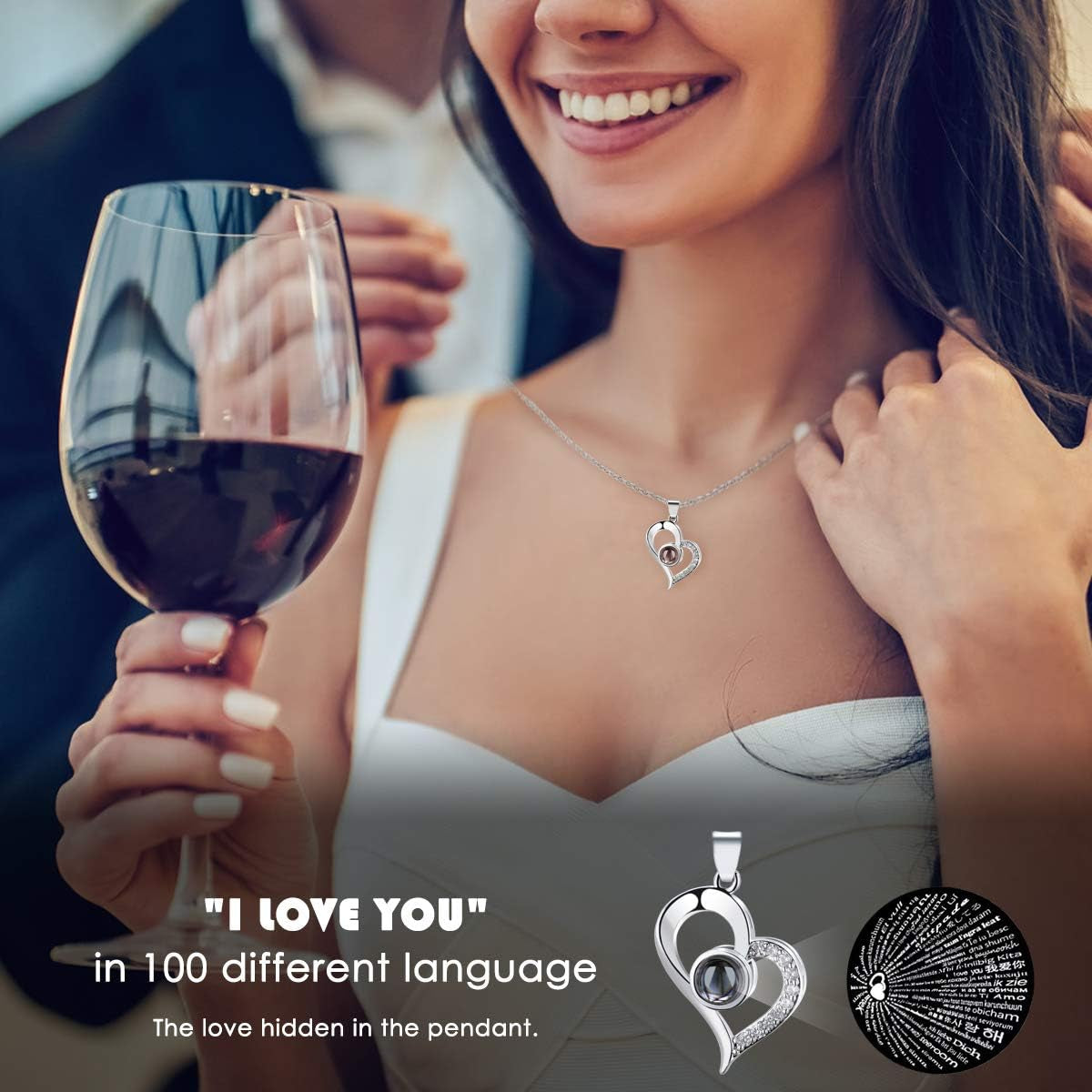 Christmas Flowers Gifts for Womans Birthday Gifts,Preserved Blue Real Rose with I Love You Necklace in 100 Languages, Unique Gifts for Girlfriend Wife Mom on Christmas Valentines Anniversary Birthday