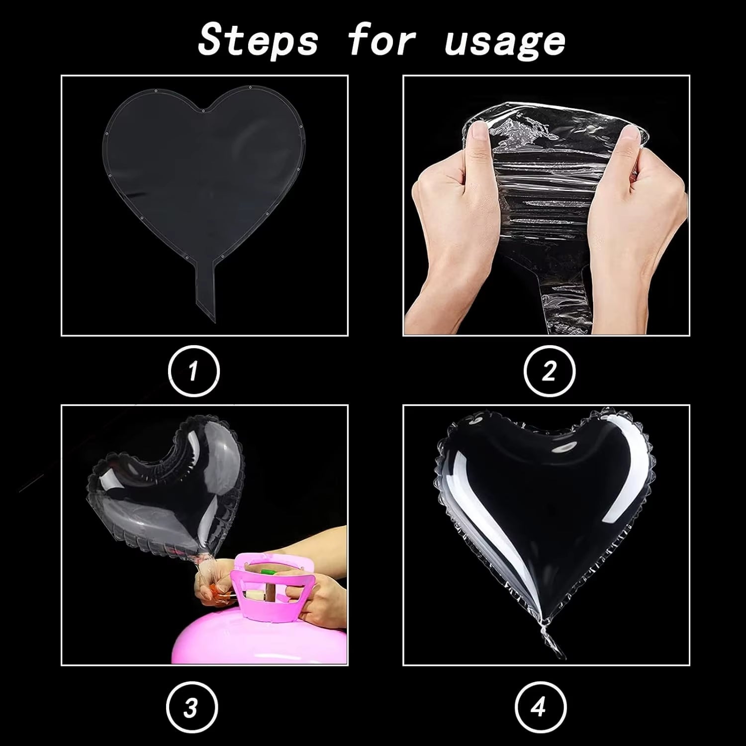 Glowing Heart-Shaped Led Light Wave Balloon (Excluding Inner Electricity) Valentine'S Day Wedding Birthday Party Decoration