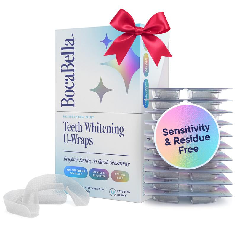 Teeth Whitening U-Wraps – 10 Treatments – 15% Hydrogen Peroxide, Enamel-Safe, No Harsh Sensitivity – Patented Strip Design with Aloe, Calendula & Peppermint – Fast, Even Whitening