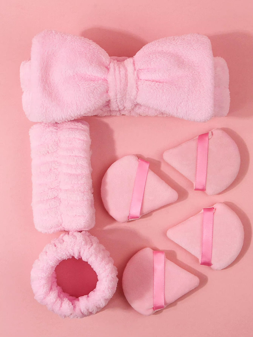 10PCS Super Soft Set Combination: Soft Hairband/Wrist Strap & Dry and Wet Dual-Purpose Makeup Sponge Powder Puff Set