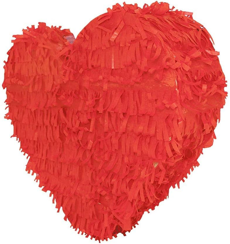 Valentine Heart Shaped Pinata Solid Red Bright Color for Anniversaries Centerpieces Decoration and Photo Prop (Solid Red)