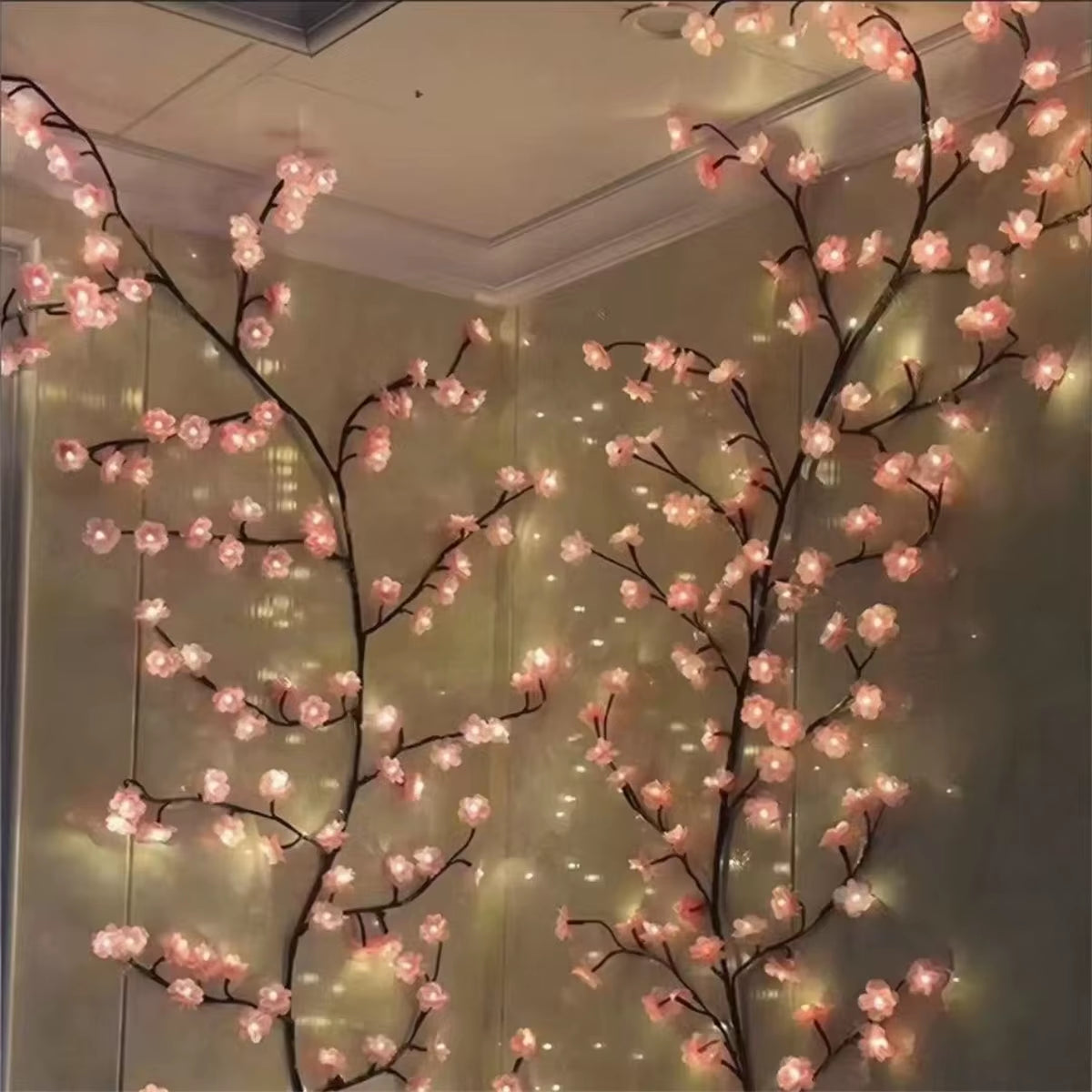 72 Led Cherry Blossom USB Tree Branch Rattan Lights 8 Modes Colorful String Lamp Valentine Christmas Wedding Bedroom Decoration