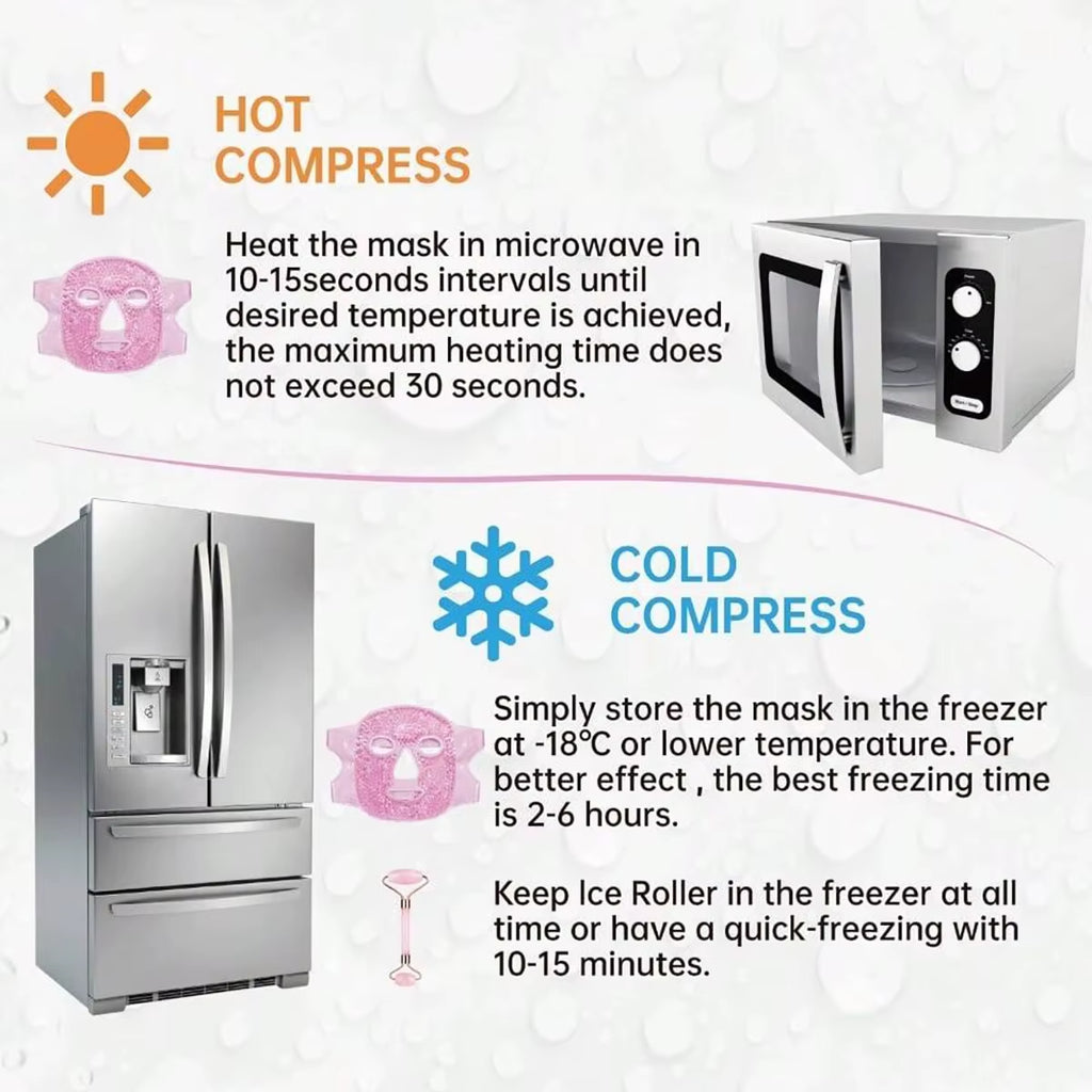 Gel Cooling Ice Face Eye Mask Facial Mask Hot Cold Compress Pack Gel Beads Cold Face Eye Mask Ice Pack,Compress Sleeping Facespa