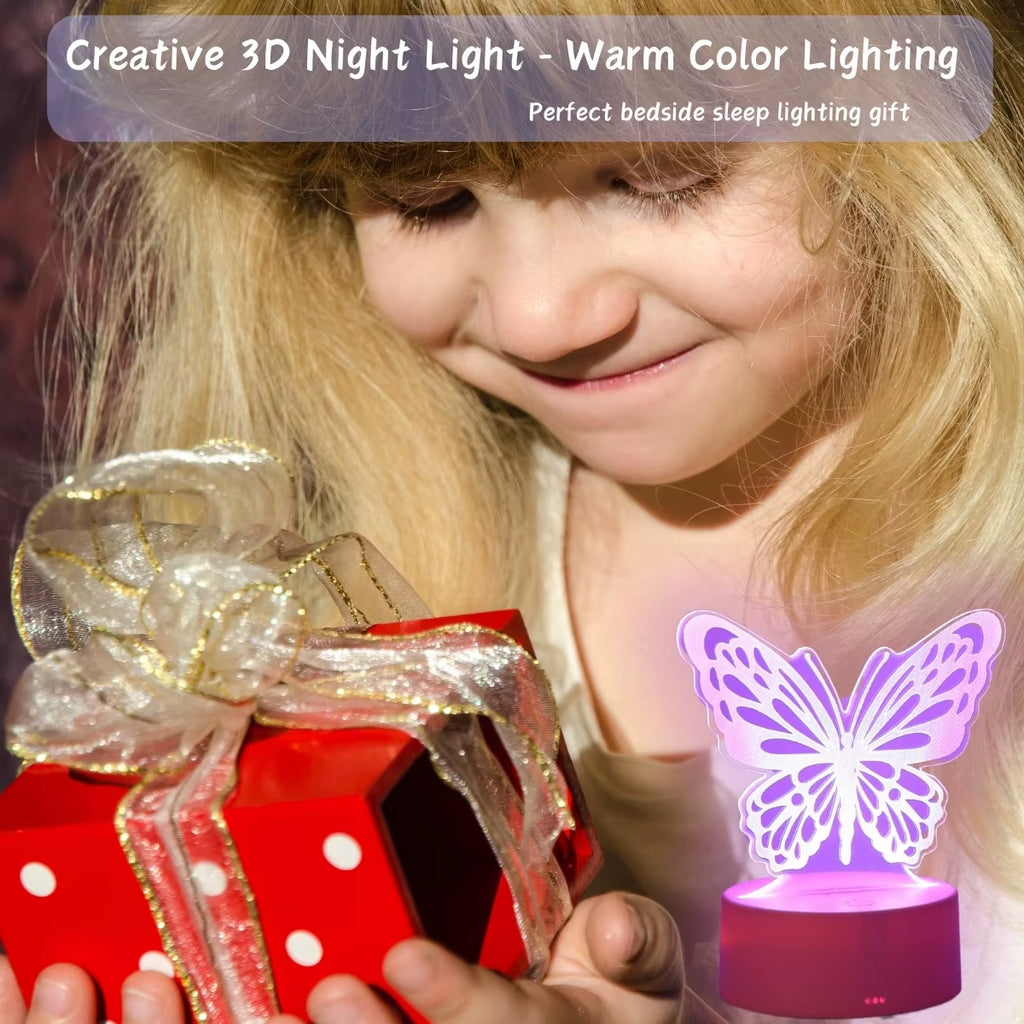 3D Butterfly Creative Night Light USB Home Decoration Table Decoration Living Room Bedroom Decoration Light Birthday Gift