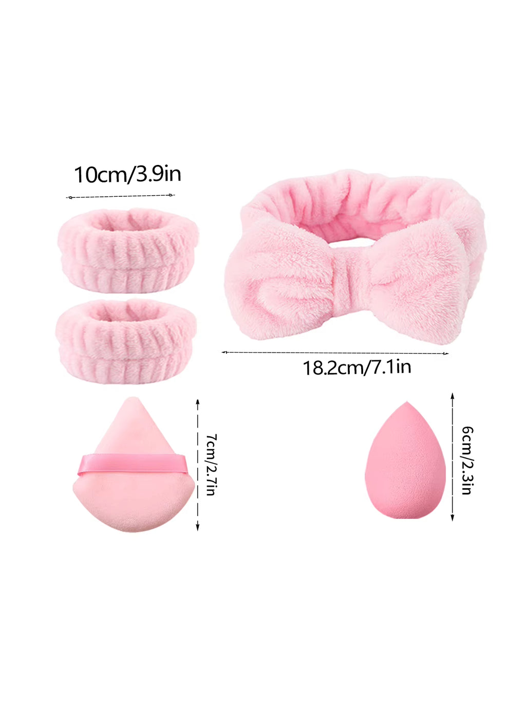 10PCS Super Soft Set Combination: Soft Hairband/Wrist Strap & Dry and Wet Dual-Purpose Makeup Sponge Powder Puff Set