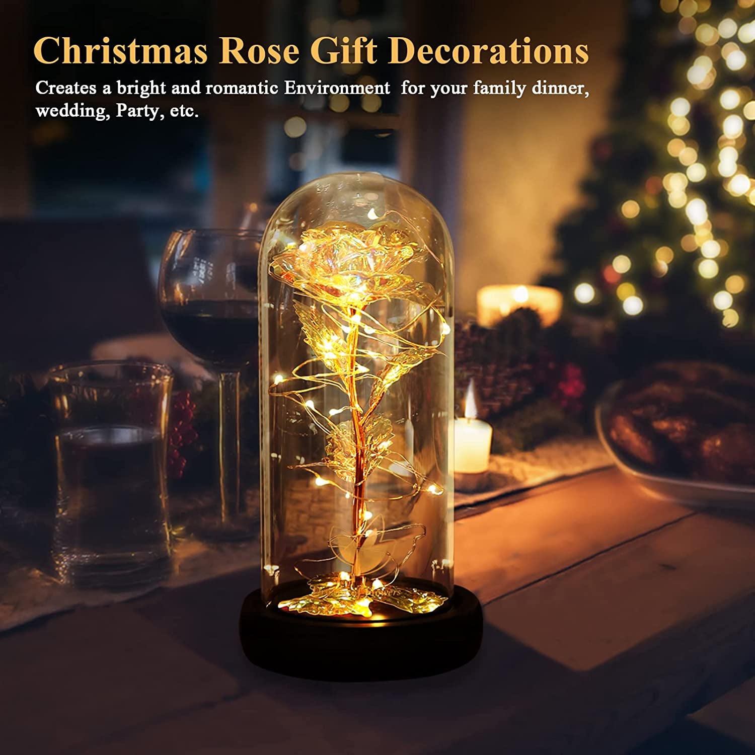 Christmas Flowers Gift for Her Galaxy Crystal Flower Rose, Artificial Flower Gift Colorful Flower, Unique Home Decorations, Anniversary, Love Flowers Gift for Girlfriend Her Wife Grandma