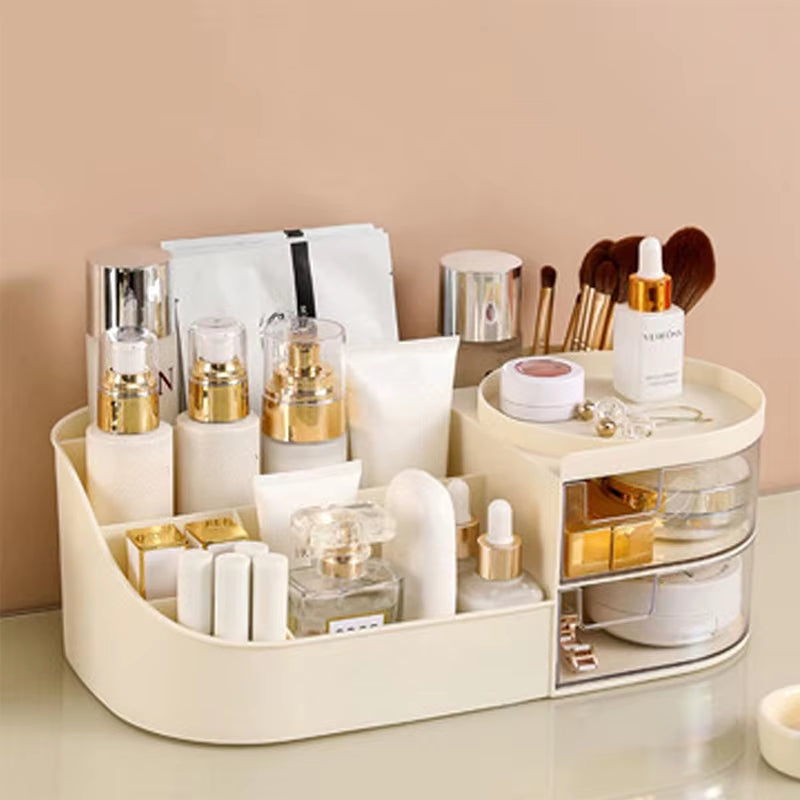 Cosmetic Storage Box with Drawer, Skin Care Product Countertop Storage Box, Lipstick, Brush, Makeup Brush Desktop Organizer