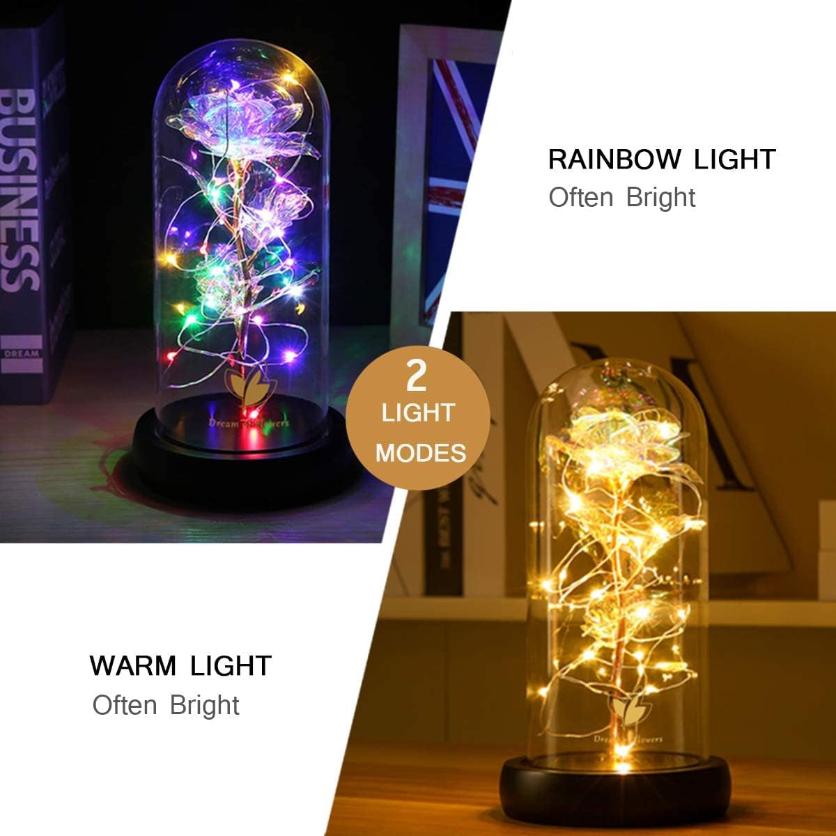 Christmas Flowers Gift for Her Galaxy Crystal Flower Rose, Artificial Flower Gift Colorful Flower, Unique Home Decorations, Anniversary, Love Flowers Gift for Girlfriend Her Wife Grandma