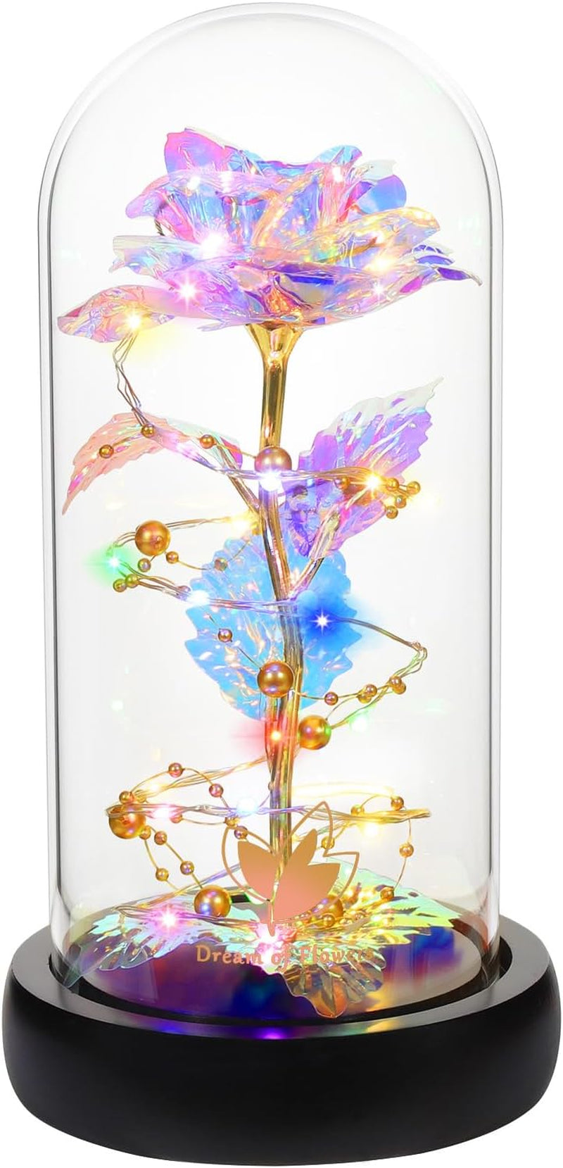 Christmas Flowers Gift for Her Galaxy Crystal Flower Rose, Artificial Flower Gift Colorful Flower, Unique Home Decorations, Anniversary, Love Flowers Gift for Girlfriend Her Wife Grandma