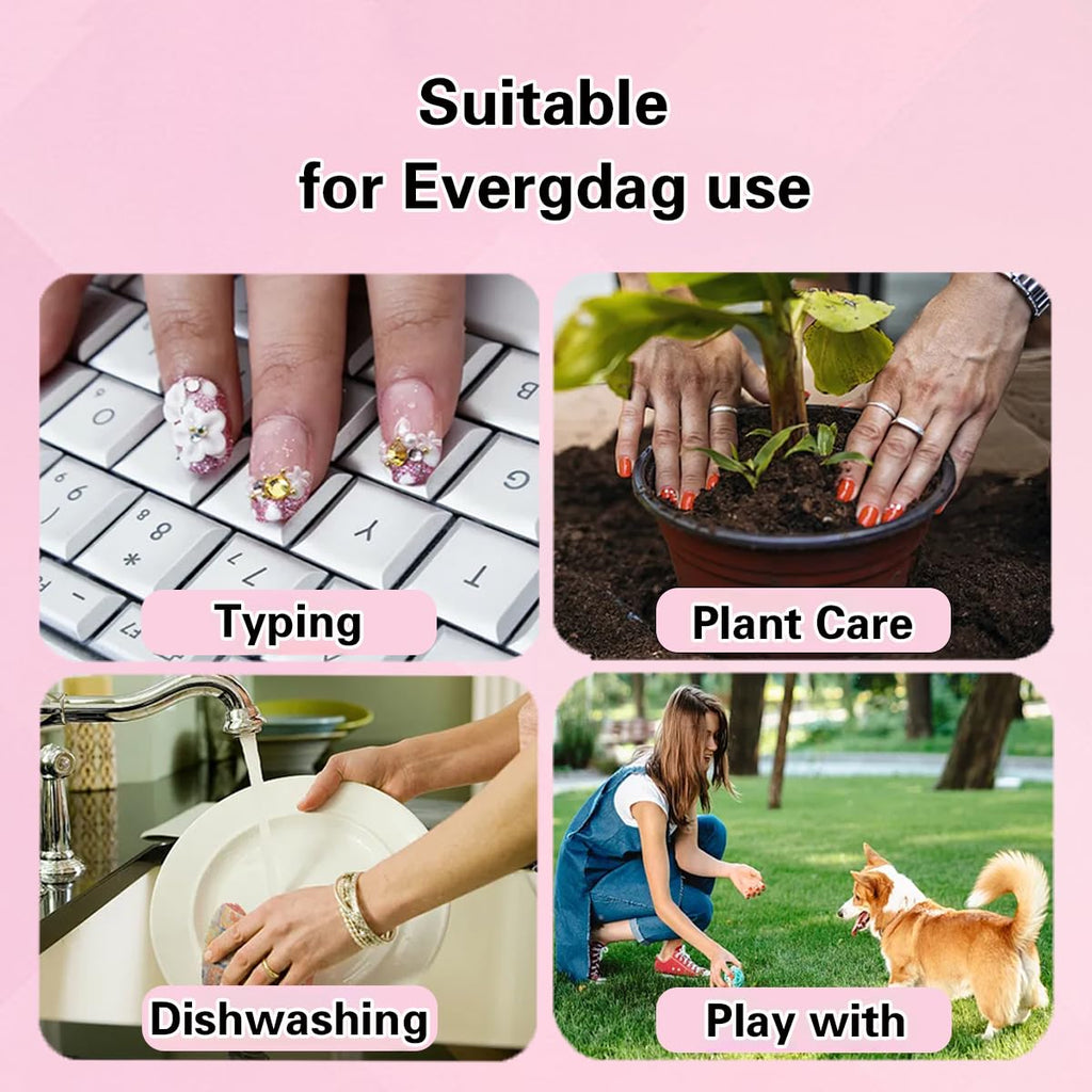 French Tip Press on Nails - Square Short Medium Black Pink Fake Nails for Women - Cute Fantasy Glue on Acrylic Gel Stick on False Nails for Wedding Birthday