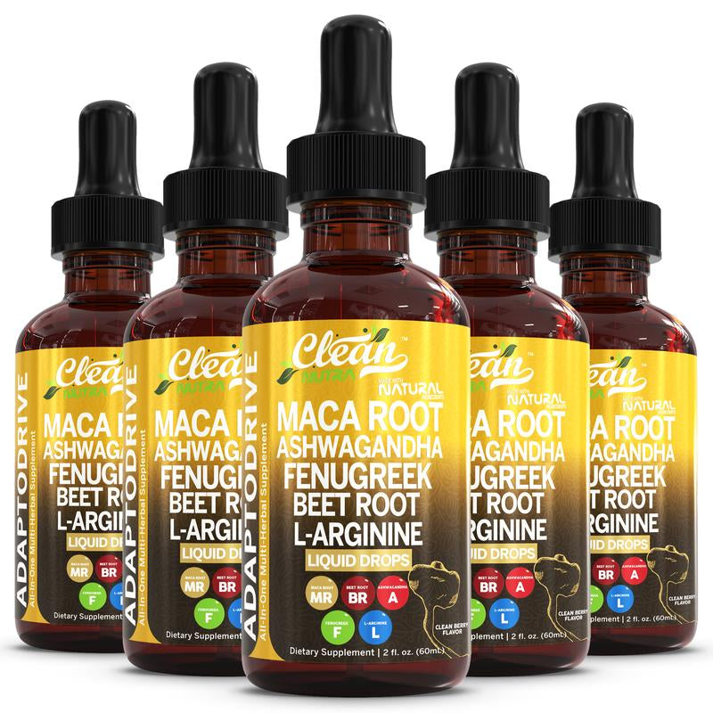 Clean Nutra Maca Root, Ashwagandha, Fenugreek, Beet Root, L-Arginine & More for Women & Men'S Optimum Health Liquid Drop – Adapto Drive