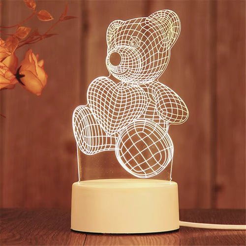 1Pc Night Light Creative Acrylic Bedroom Bedside LED Table Lamp Holiday Event Gift System Gifts