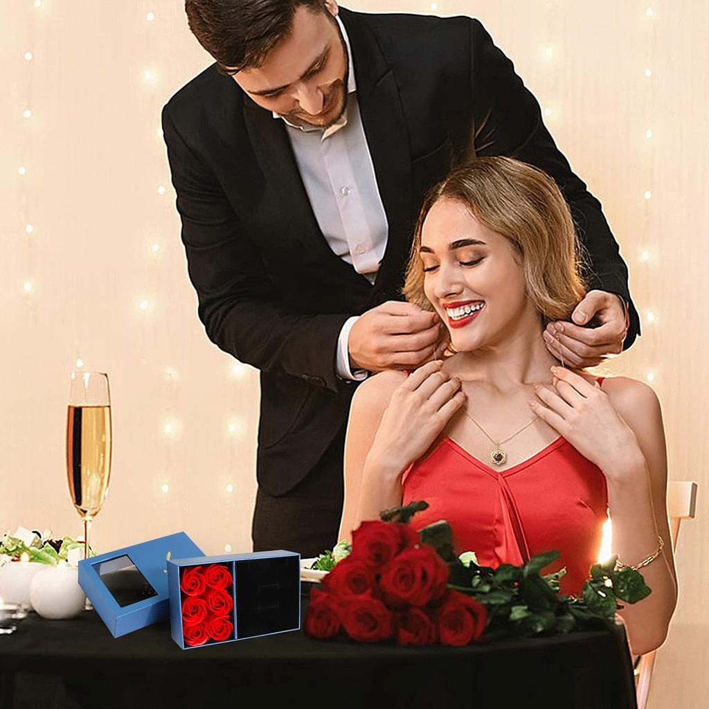 Rosa Preservada Con Collar Que Cambia El Sentido La Temperatura Del Color Nueva