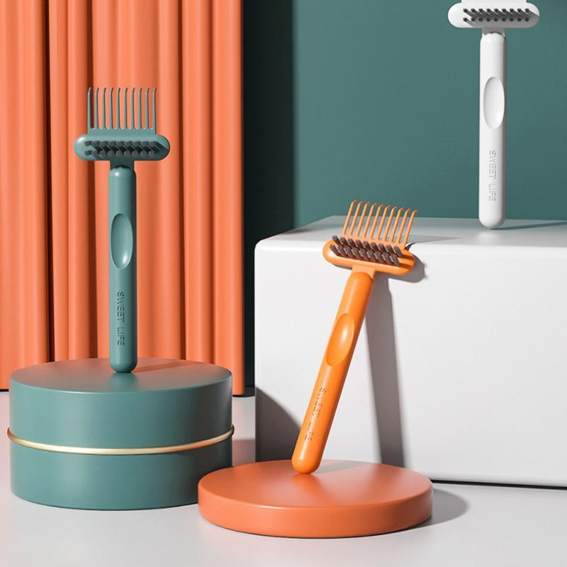 Comb & Hairbrush Cleaner Set 2 Count Dual Tool Mini Rake Bristle Brushes for Hair Dust Build up Removal Portable Reusable Professional Home Use