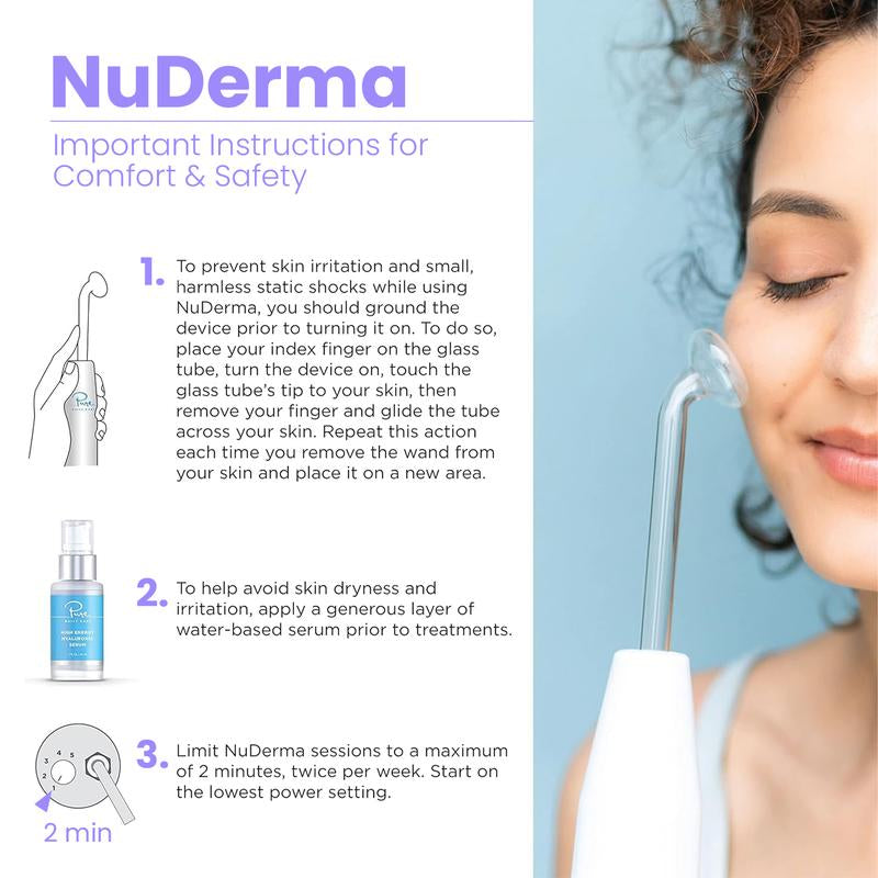 Nuderma Clinical High Frequency Wand with Fusion Neon-Argon Applicators Anti-Aging Anti-Acne by Pure Daily Care Facial Beauty Instrument