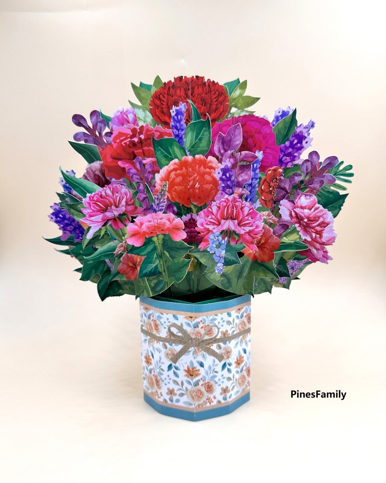 G05-Pop up Carnation Flower Greeting Cards|Valentin