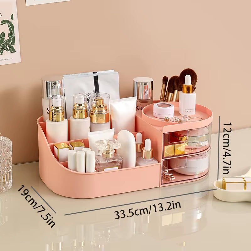 Cosmetic Storage Box with Drawer, Skin Care Product Countertop Storage Box, Lipstick, Brush, Makeup Brush Desktop Organizer