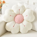 Soft Plush Daisy Flower Throw Pillow - Cozy Decorative Cushion for Bed & Sofa, White/Pink, Adorable Floral Desig
