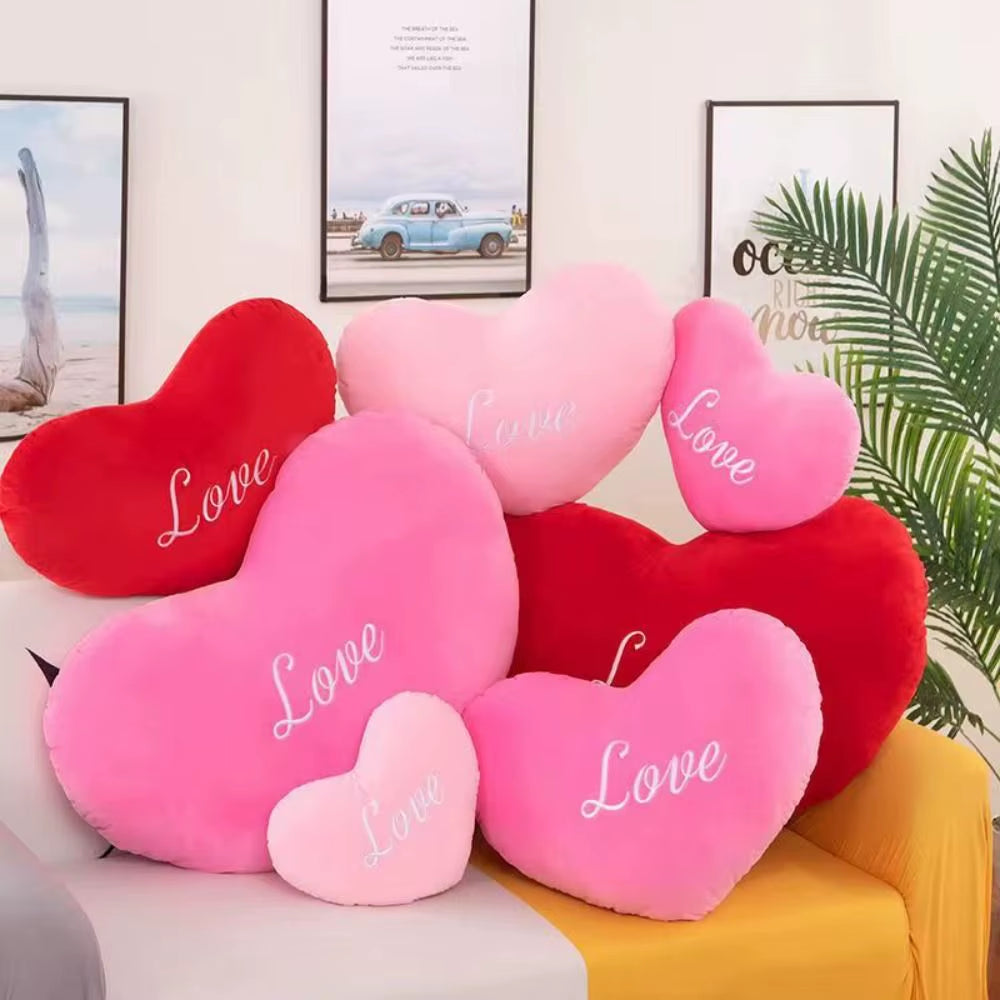 New Heart Shape Soft Pillow Home Decorative Valentines Day Heart Plush Pillow Stuffed Pillow Kids Birthday Gift
