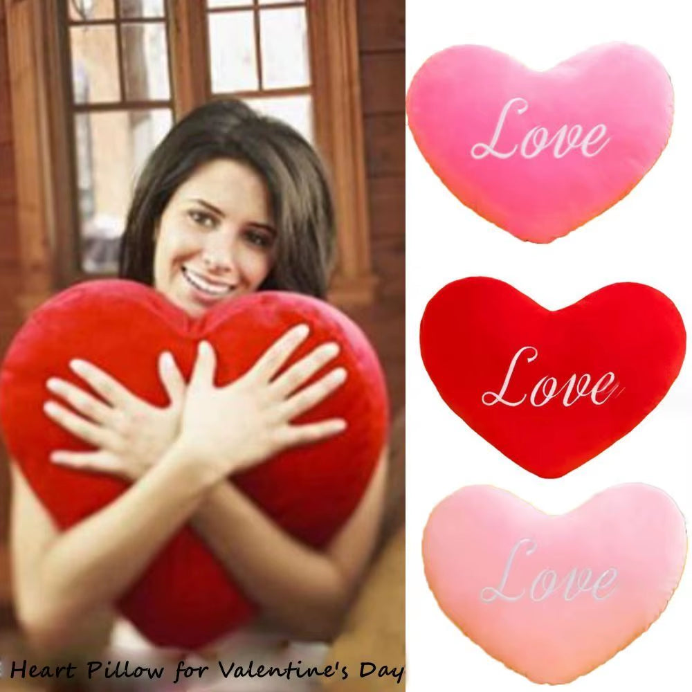 New Heart Shape Soft Pillow Home Decorative Valentines Day Heart Plush Pillow Stuffed Pillow Kids Birthday Gift